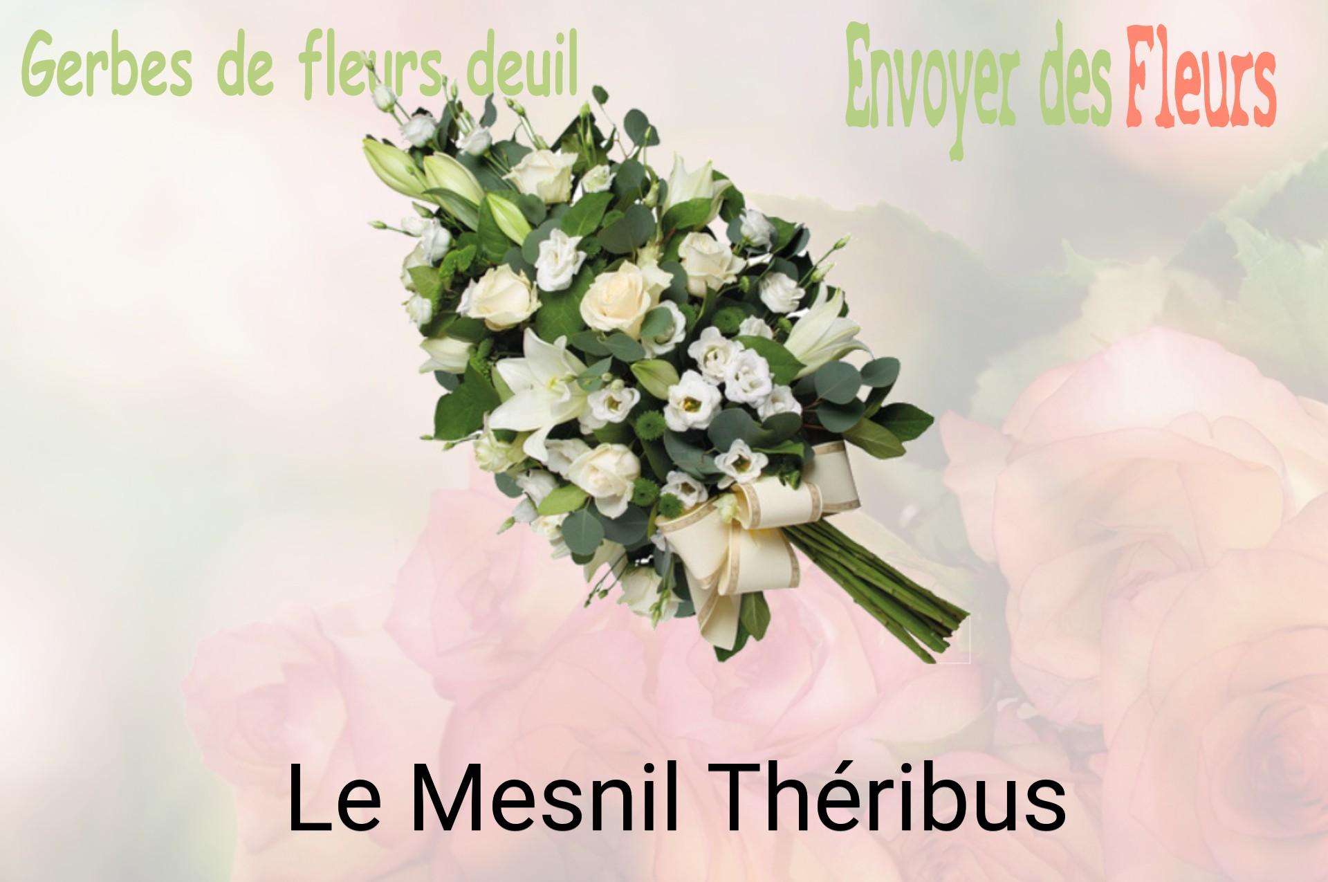 Gerbe de fleurs de deuil livrée à Le Mesnil-Théribus